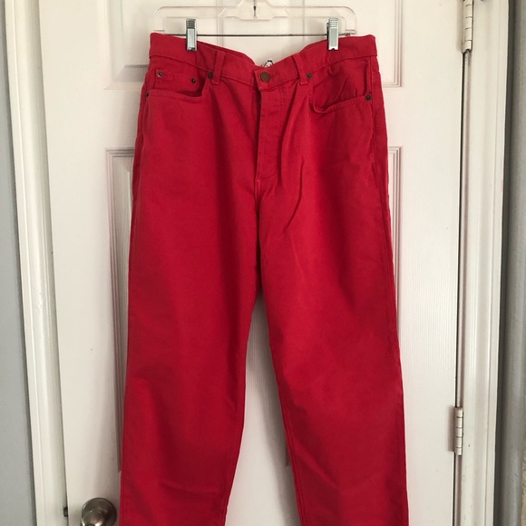 American Apparel - Red Denim Slim Slack Lite pants - Picture 8 of 8